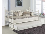 Sleep Design Versailles 3ft Single White Metal Day Bed And Trundle Thumbnail