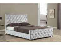 Sleep Design Beaumont 4ft6 Double Crushed Silver Velvet Bed Frame Thumbnail