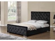 Sleep Design Beaumont 4ft6 Double Crushed Black Velvet Bed Frame Thumbnail