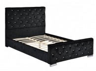 Sleep Design Beaumont 4ft6 Double Crushed Black Velvet Bed Frame Thumbnail