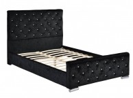 Sleep Design Beaumont 5ft Kingsize Crushed Black Velvet Bed Frame Thumbnail