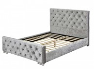Sleep Design Buckingham 4ft6 Double Crushed Silver Velvet Bed Frame Thumbnail