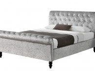 Sleep Design St James 5ft Kingsize Crushed Silver Velvet Ottoman Bed Frame Thumbnail