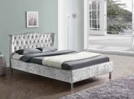 Sleep Design Sandringham 4ft6 Double Crushed Silver Velvet Bed Frame Thumbnail