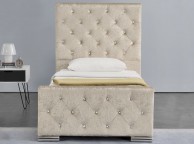 Sleep Design Beaumont 3ft Single Crushed Gold Velvet Storage Bed Frame Thumbnail