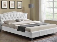 Sleep Design Georgia 5ft Kingsize White Faux Leather Bed Frame Thumbnail