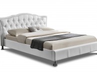 Sleep Design Georgia 5ft Kingsize White Faux Leather Bed Frame Thumbnail