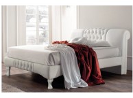 Sleep Design Knightsbridge 4ft6 Double White Faux Leather Bed Frame Thumbnail