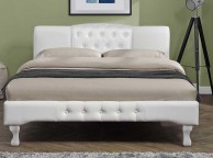 Sleep Design Knightsbridge 4ft6 Double White Faux Leather Bed Frame Thumbnail