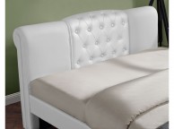 Sleep Design Knightsbridge 4ft6 Double White Faux Leather Bed Frame Thumbnail