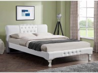 Sleep Design Knightsbridge 4ft6 Double White Faux Leather Bed Frame Thumbnail