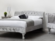 Sleep Design Knightsbridge 4ft6 Double Silver Crushed Velvet Bed Frame Thumbnail