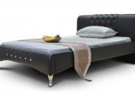 Sleep Design Knightsbridge 4ft6 Double Black Faux Leather Bed Frame Thumbnail