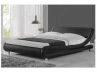 Sleep Design Madrid 4ft6 Double Black Faux Leather Bed Frame Thumbnail