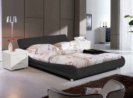 Sleep Design Madrid 4ft6 Double Black Faux Leather Bed Frame Thumbnail