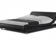 Sleep Design Madrid 4ft6 Double Black Faux Leather Bed Frame Thumbnail