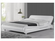 Sleep Design Madrid 4ft6 Double White Faux Leather Bed Frame Thumbnail