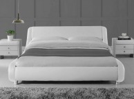 Sleep Design Madrid 4ft6 Double White Faux Leather Bed Frame Thumbnail
