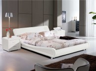 Sleep Design Madrid 4ft6 Double White Faux Leather Bed Frame Thumbnail