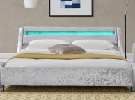 Crushed velvet bed with led lights Clearance
