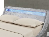 Sleep Design Madrid 3ft Single Silver Crushed Velvet Ottoman Bed Frame With LED Lights Thumbnail