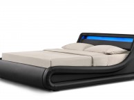 Sleep Design Barcelona 4ft6 Double Black Faux Leather Ottoman Bed Frame With LED Lights Thumbnail