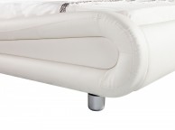Sleep Design Madrid 5ft Kingsize White Faux Leather Bed Frame With Bluetooth Speakers Thumbnail