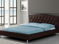 Sleep Design Georgio 5ft Kingsize Brown Faux Leather Bed Frame Thumbnail