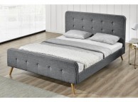 Sleep Design Winchester 4ft6 Double Charcoal Grey Fabric Bed Frame Thumbnail