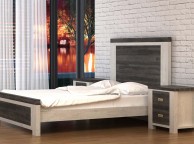 Sleep Design Chelford 4ft6 Double White And Ash Grey Wooden Bed Frame Thumbnail