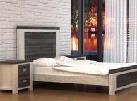 Sleep Design Chelford 4ft6 Double White And Ash Grey Wooden Bed Frame Thumbnail