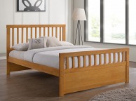 Sleep Design Delamere 4ft6 Double Honey Oak Wooden Storage Bed Frame Thumbnail