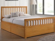 Sleep Design Delamere 4ft6 Double Honey Oak Wooden Storage Bed Frame Thumbnail
