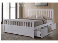 Sleep Design Delamere 5ft Kingsize White Wooden Storage Bed Frame Thumbnail