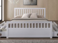 Sleep Design Delamere 5ft Kingsize White Wooden Storage Bed Frame Thumbnail
