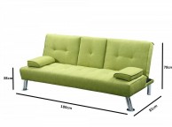 Sleep Design New York Green Fabric Sofa Bed Thumbnail