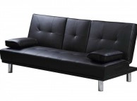 Sleep Design Manhattan Black Faux Leather Sofa Bed Thumbnail