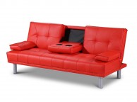 Sleep Design Manhattan Red Faux Leather Sofa Bed Thumbnail