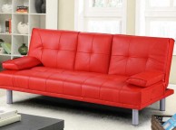 Sleep Design Manhattan Red Faux Leather Sofa Bed Thumbnail