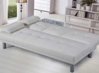 Sleep Design Manhattan White Faux Leather Sofa Bed Thumbnail