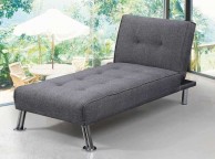 Sleep Design New York Grey Fabric Chaise Lounge Bed Thumbnail