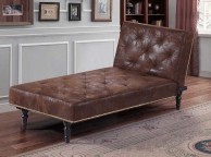 Sleep Design Charles Brown Faux Suede Chaise Lounge Bed Thumbnail