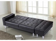 Sleep Design Knightsbridge Black Faux Leather Sofa Bed With Storage Thumbnail