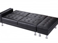 Sleep Design Knightsbridge Black Faux Leather Sofa Bed With Storage And Bluetooth Speakers Thumbnail