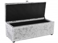 Sleep Design Crushed Silver Velvet Ottoman Blanket Box Thumbnail