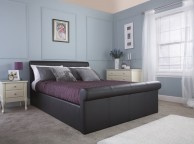GFW Carolina 4ft6 Double Black Faux Leather Ottoman Lift Bed Frame Thumbnail