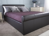 GFW Carolina 4ft6 Double Black Faux Leather Ottoman Lift Bed Frame Thumbnail