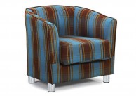 Sleep Design Vegas Blue And Brown Fabric Tub Chair Thumbnail