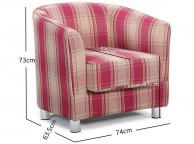 Sleep Design Vegas Red And Cream Fabric Tub Chair Thumbnail
