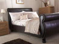 GFW Chicago 4ft6 Double Brown Faux Leather Bed Frame Thumbnail